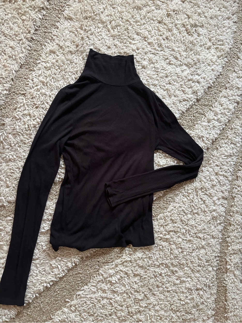 Urban Outfitters Black Ribbed Turtleneck Long Sleeve Top